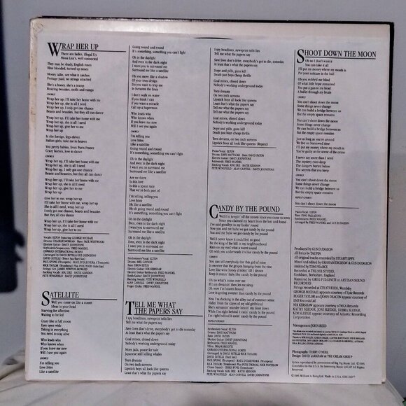 ELTON JOHN Ice on Fire GHS 24077 Vinyl Record 1985 Classic Rock - Picture 3 of 5